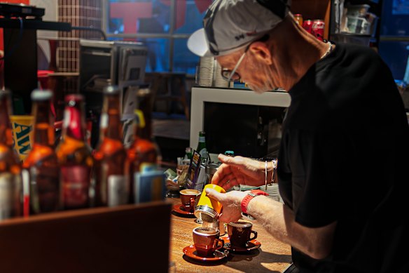 York Lane owner-operator Dieter Steinbusch at his Sydney laneway cafe.