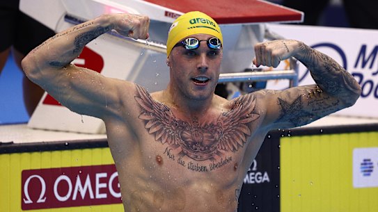 Kyle Chalmers won gold in the men’s 100-metre freestyle at the world championships last year in Fukuoka. 