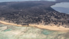 Heavy ash spotted on the Tongan island of Nomuka. Tonga was struck by a tsunami caused by an undersea volcano erupting in the Pacific Ocean on January 15. 