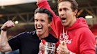 Rob McElhenney and Ryan Reynolds celebrate Wrexham’s latest promotion.