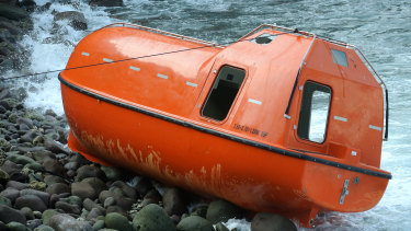 The orange lifeboats that Australia briefly used in 2015 to return asylum seekers to Indonesia.