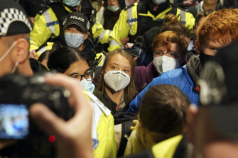 Greta Thunberg is mobbed after arriving in Glasgow for the COP26 summit.