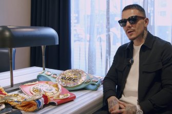 George Kambosos Jnr after winning the lightweight title in New York.