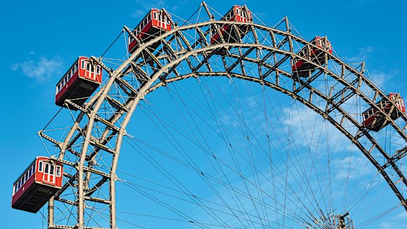 The historic and still functioning Ferris wheel in Vienna’s Prater Park.