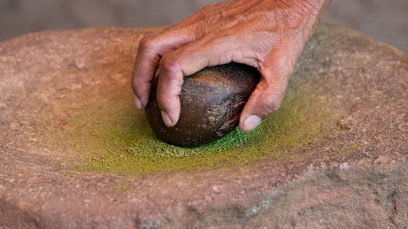 Leaves are ground up for Purple House's Bush Balm.