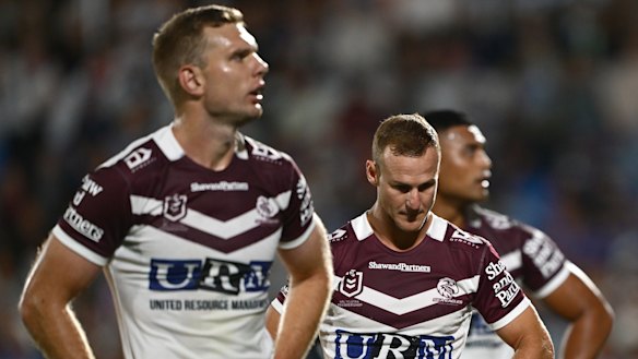 Tom Trbojevic and Daly Cherry-Evans were both injured in Manly’s loss to the Warriors.
