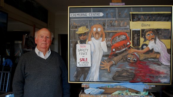 Cremorne resident Marshall Phillips has painted a mural to depict the chaos. 