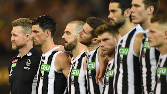 Nathan Buckley had early hard years as Magpies coach, before finals last year.