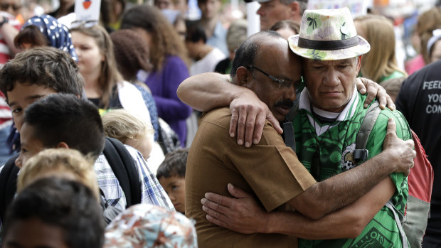 Thousands attend the 'March for Love' in Christchurch.