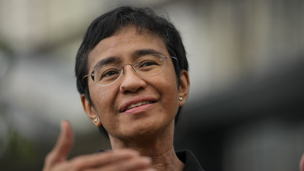 Philippine journalist and Rappler CEO Maria Ressa after learning that the Nobel Peace Prize was awarded to her and journalist Dmitry Muratov of Russia for their fight for freedom of expression. 