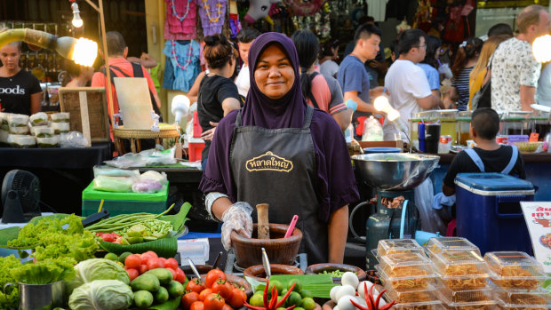 A vendor at Lard Yai, Phuket’s Sunday night market.