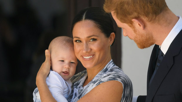 Megan, Duchess of Sussex and Prince Harry, Duke of Sussex, with their son Archie in South Africa in 2019.