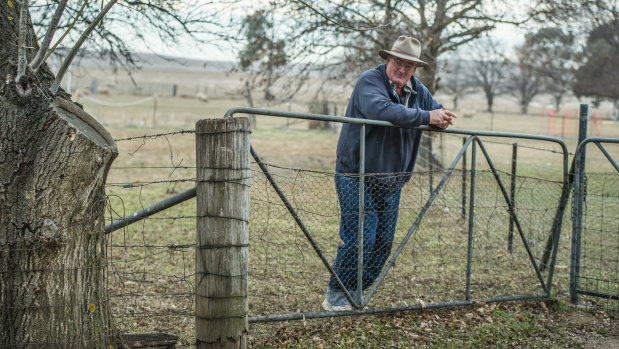 Rural Leaseholders Association president Tom Allen on his farm at Symonston.