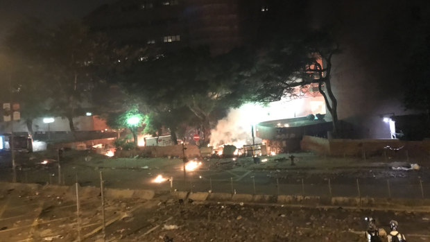 Fire breaks out at Hong Kong Polytechnic University. 