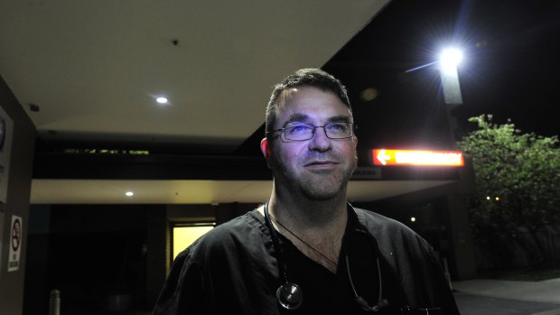 Dr David Caldicott, pictured outside Calvary Hospital, Canberra, where he works in the ED.