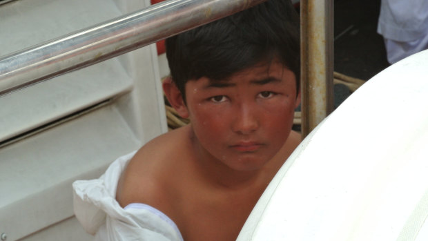 Omid Jafary, 10, who lost his father, uncle and cousin on an asylum boat that sank off the Indonesian coast in 2012.