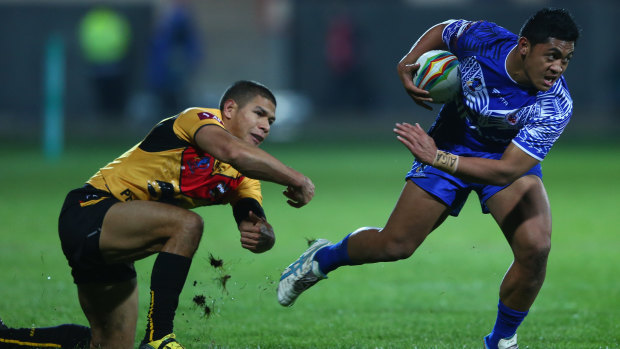 Anthony Milford playing for Samoa last year. He has also represented Queensland in State of Origin.