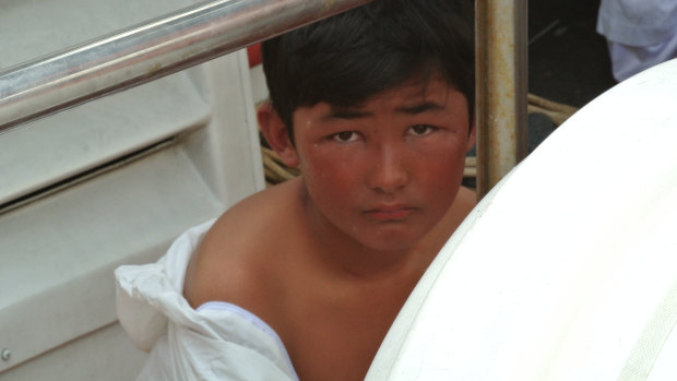 Omed, 10, lost his father, uncle and cousin on an asylum boat that sank off the Indonesian coast in 2012.
