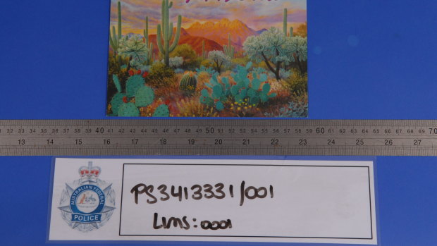 This blank postcard from Arizona was part of a bribes package sent to the Herald. 