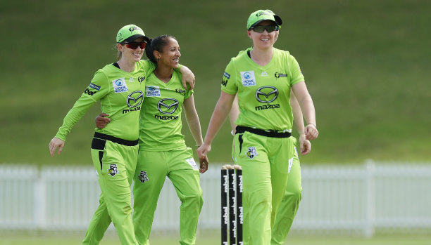 South African fast bowler Shabnim Ismail finished the Thunder's fielding innings with figures of 3-10, marking the third most economical four overs bowled for the side in WBBL history.