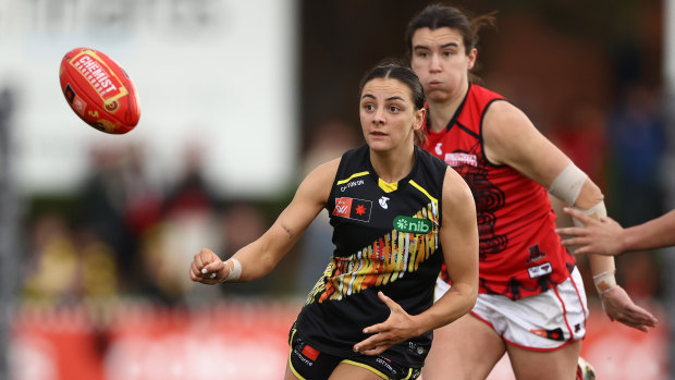 Monique Conti played a starring role for the Tigers against the Bombers.