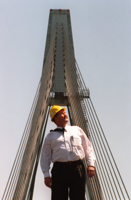 Ray Wedgwood at the Anzac Bridge, 1995.