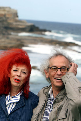 Jeanne-Claude and Christo in 2007 at Little Bay in Sydney where they created <i>Wrapped Coast</i> in 1969.