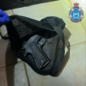 A loaded firearm and ammunition were found hidden in a couch.