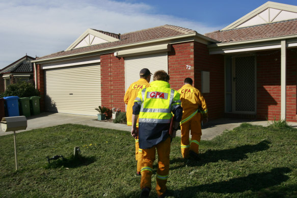CFA crews visit homes in Brookland Greens to monitor gas levels during a previous incident, in 2008.