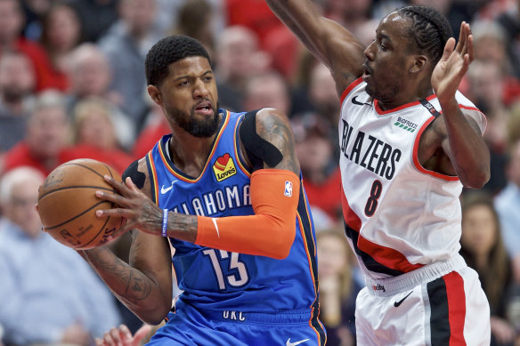 Riding shotgun: Paul George has linked up with Leonard at the Clippers.