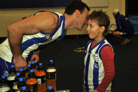 Brent Harvey with Cooper in 2010.