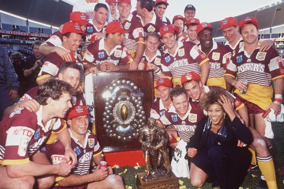 The Broncos won the 1993 grand final by beating the Dragons, with Tina Turner in attendance.