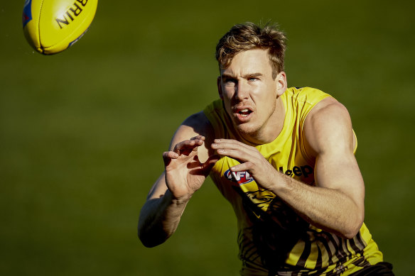 Hamstring niggle: Richmond’s Tom Lynch.