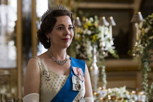 Olivia Colman as Queen Elizabeth II in The Crown.