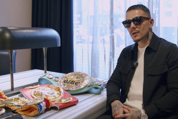 George Kambosos Jnr after winning the lightweight title in New York.