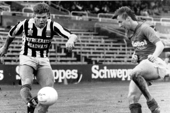 Brunswick Juventus in 1988 taking on St George in the old National Soccer League.