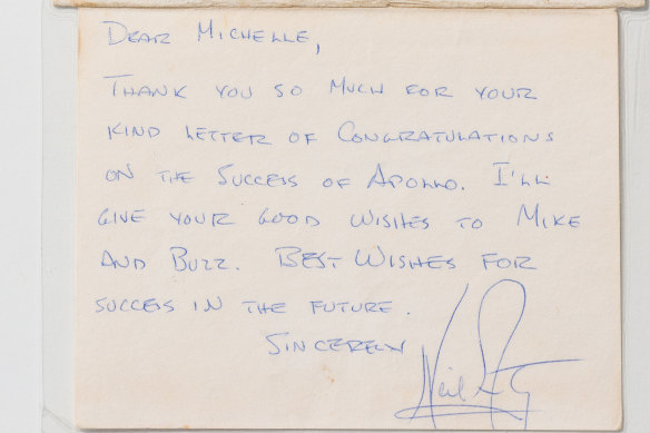 The letter from Neil Armstrong to Queensland teenager Michelle Roshanbin (Cooke at the time).
