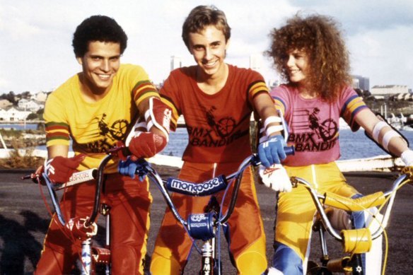 Angelo D’Angelo as PJ, James Lugton as Goose and Nicole Kidman as Judy in BMX Bandits.