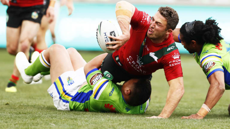 Back in action: Sam Burgess will go into battle for the Bunnies against the Tigers on Thursday.