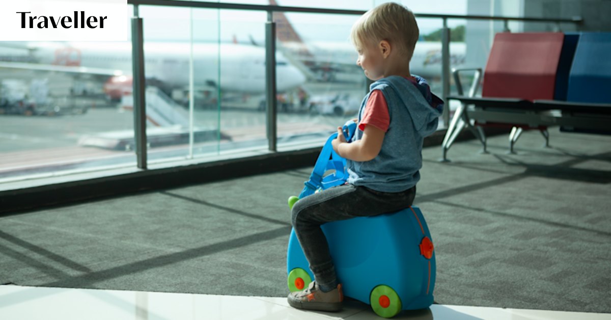 Kids are riding suitcases on wheels, and not everyone is amused