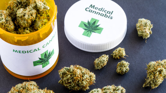 Medical marijuana buds sold via prescription.