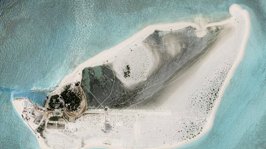 The airstrip and adjacent infrastructure on Triton Island, which China claims as its own.