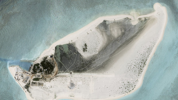 A new airstrip pops up on a disputed island. All eyes are on Beijing