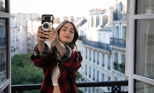 Lily Collins in Netflix's glossy new series Emily in Paris.