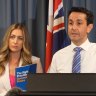 Laura Gerber and David Crisafulli speak to media as Opposition announces new shadow ministry