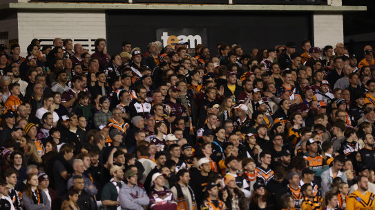 Wests Tigers fans support their team at Leichhardt Oval.