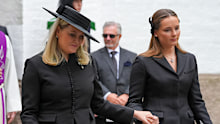 Queen Mette-Marit and her daughter Crown Princess Ingrid Alexandra were among the mourners at Ris Church on Wednesday.