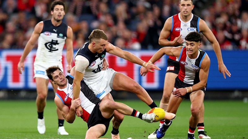 AFL live updates: McGovern subbed out as Blues get  jump over Saints in ‘Spud’s Game’