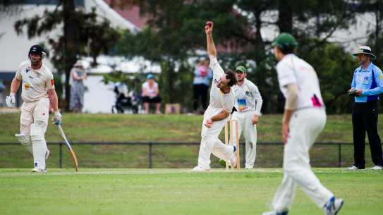 Weston Creek Molonglo bowler Harry Medhurst.