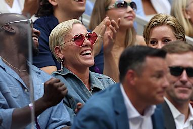 Pink at the women’s singles final of the US Open tennis championships Sept. 12, 2026, in New York.